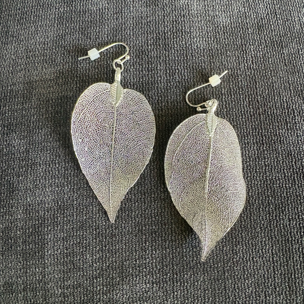 Mark Brand Silver Leaf Dangle Earrings